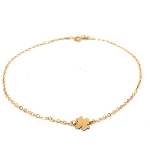 [221235] TOBILLERA TREBOL ORO AMARILLO