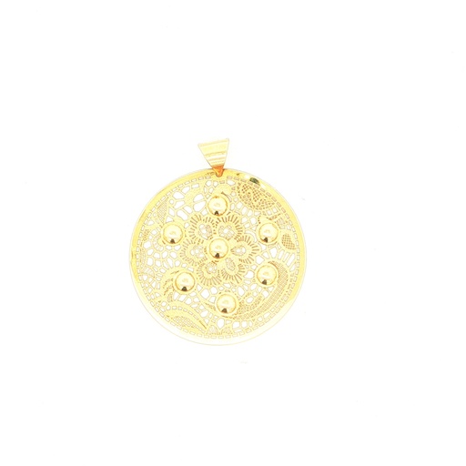 [280624] DIJE CIRCULO FILIGRANA ORO AMARILLO