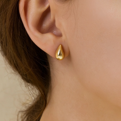 [HJ183] TOPOS GOTAS MEDIANAS ORO AMARILLO