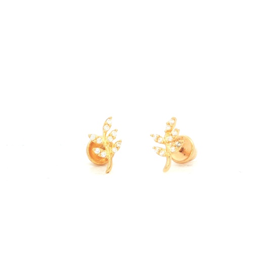[HJ238] TOPOS HOJAS CASTING ORO AMARILLO