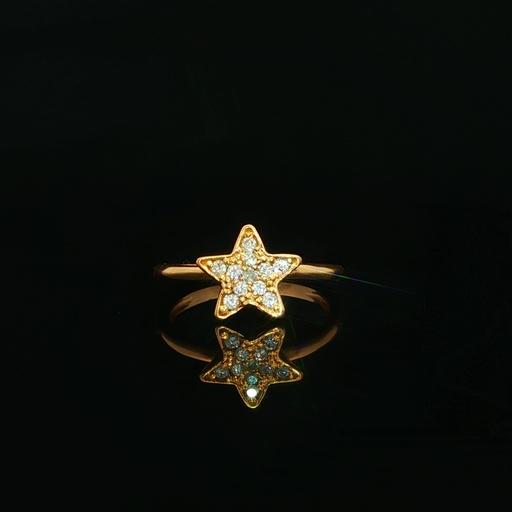 [HA339] [HA339] ANILLO ESTRELLA DIAMANTES ORO AMARILLO