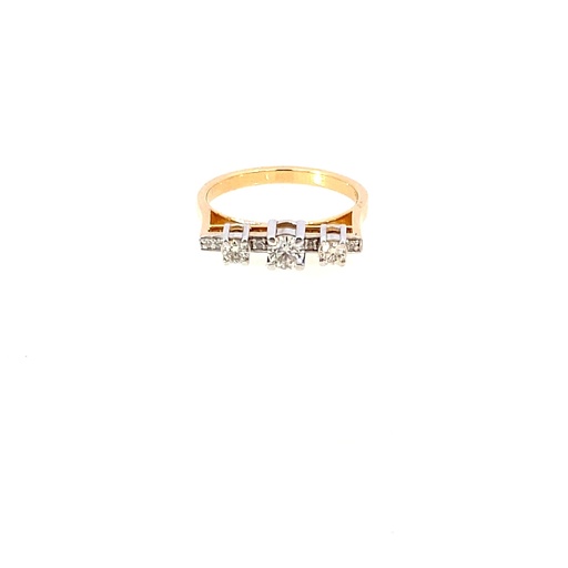 [MK001] 3 STONE DANCING RING ORO AMARILLO