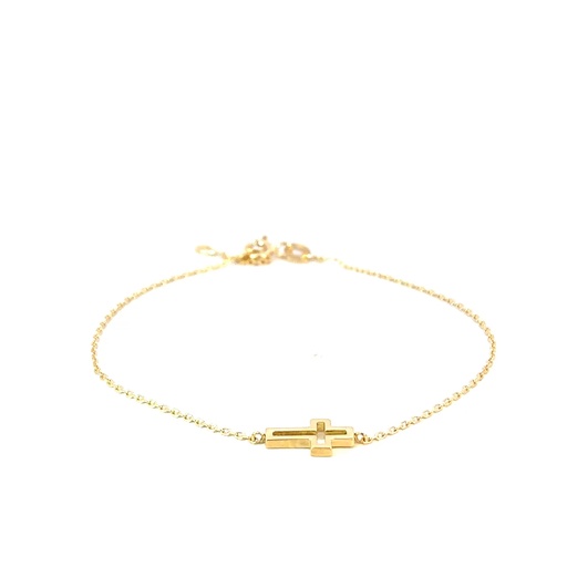 [189877] PULSERA CRUZ ORO AMARILLO