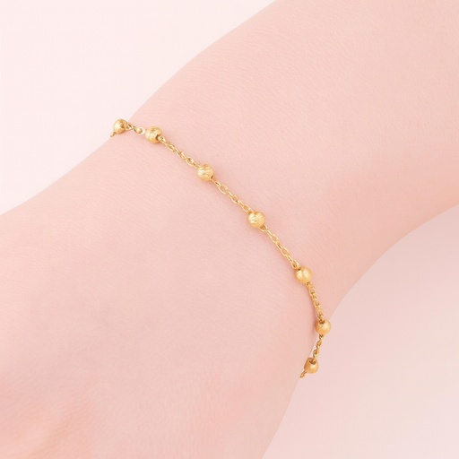 [267659-1] PULSERA BOLAS DIAMANTADAS ORO AMARILLO