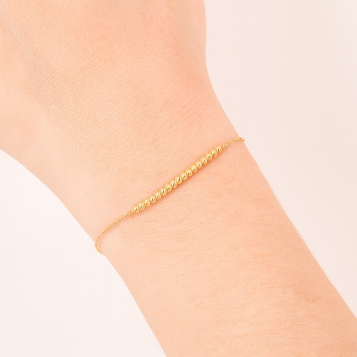 [280050] PULSERA BOLAS DIAMANTADAS ORO AMARILLO GRADUABLE
