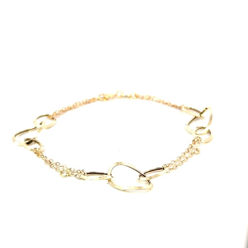 [158597] PULSERA TRES AROS ORO AMARILLO