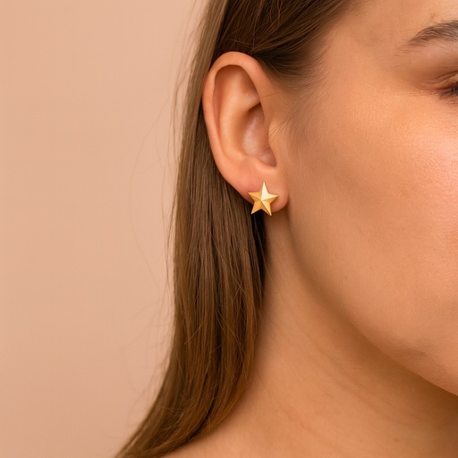 [2203145] TOPOS ESTRELLA SIMPLE GRANDE CON FACETAS ORO AMARILLO