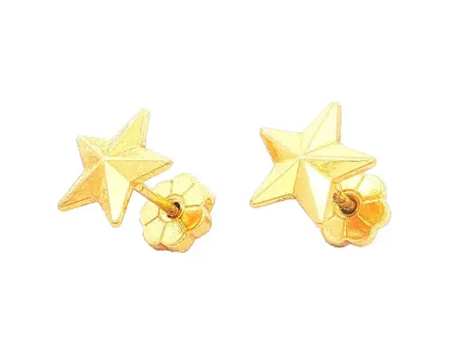 [2203145] TOPOS ORO ESTRELLA SIMPLE GRANDE CON FACETAS AMARILLO