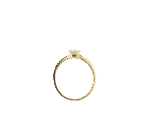 [CM407] ANILLO HALO CASTING SOLITARIO ORO AMARILLO