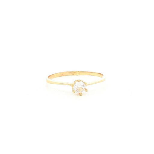 [CM416] ANILLO SOLITARIO SEIS UÑAS ORO AMARILLO