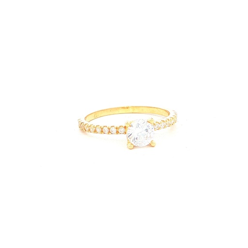 [CM423] ANILLO SOLITARIO CUATRO UÑAS CASTING ORO AMARILLO