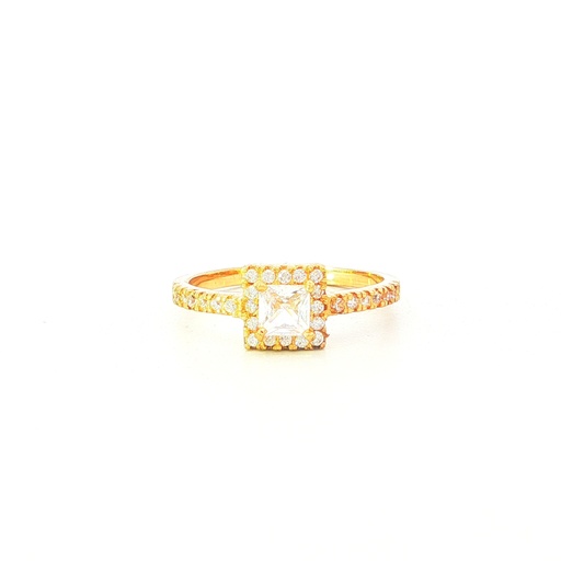 [CM432] ANILLO SOLITARIO CUADRADO CASTING ORO AMARILLO