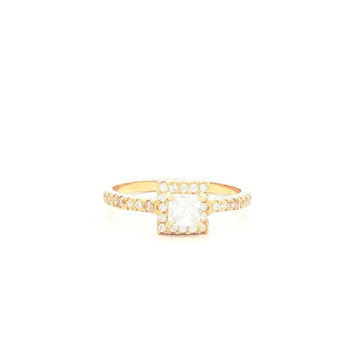 [CM433] ANILLO SOLITARIO CUADRADO CASTING ORO AMARILLO