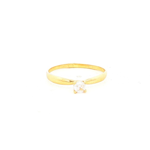 [CM445] ANILLO SOLITARIO CUATRO UÑAS ORO AMARILLO