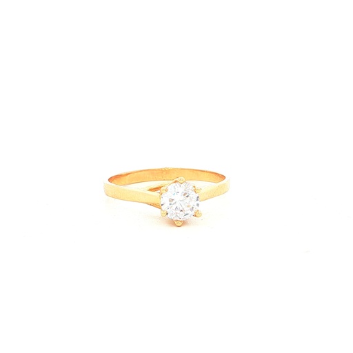 [CM473] ANILLO SOLITARIO SEIS UÑAS ORO AMARILLO