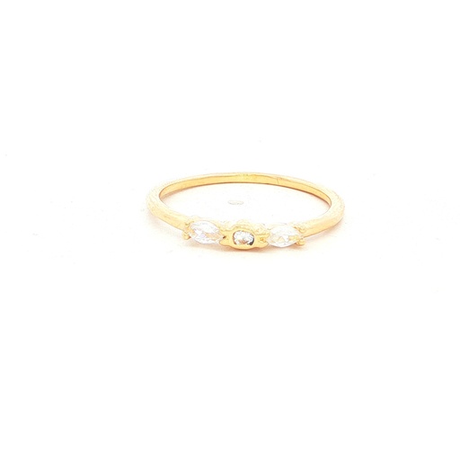 [CM481] ANILLO TRES CIRCONES ORO AMARILLO