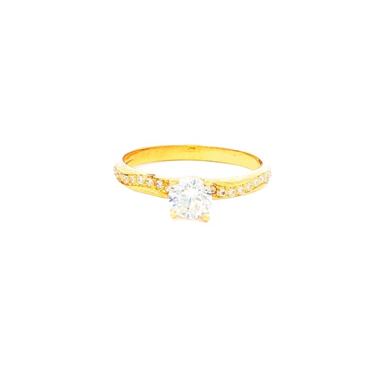 [CM489] ANILLO SOLITARIO CUATRO UÑAS CASTING ORO AMARILLO