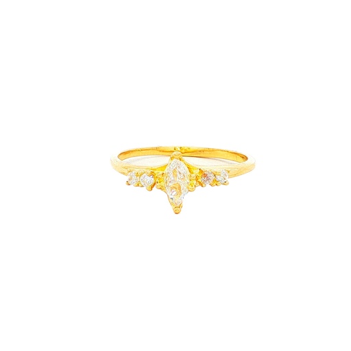 [CM492] ANILLO SOLITARIO ROMBO CASTING ORO AMARILLO