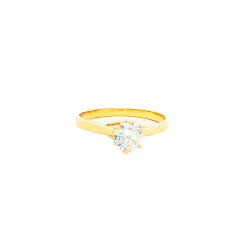 [CM516] ANILLO SOLITARIO SEIS UÑAS ORO AMARILLO