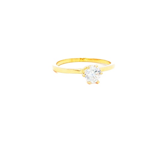 [CM521] ANILLO SOLITARIO SEIS UÑAS ORO AMARILLO