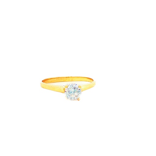 [CM537] ANILLO SOLITARIO CUATRO UÑAS ORO AMARILLO