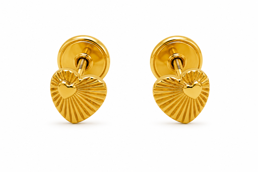 [JS133] TOPOS CORAZON CON FACETAS ORO AMARILLO