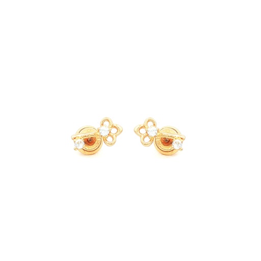 [JS170] TOPOS LLAVE CIRCONES ORO AMARILLO