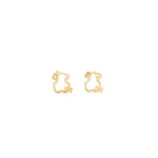 [JS174] TOPOS SILUETA DE OSO ORO AMARILLO
