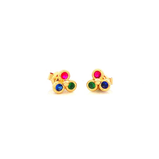 [JS184] TOPOS FLOR CON CIRCONES DE COLORES ORO AMARILLO