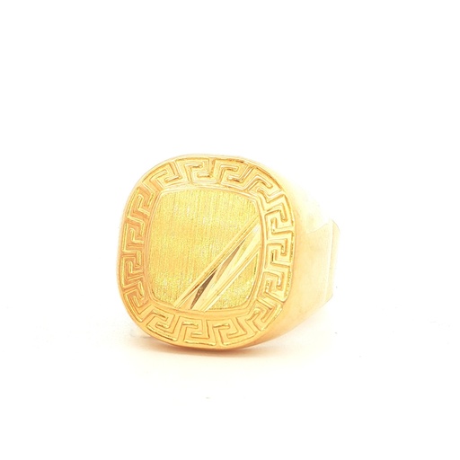 [GOLD436] ANILLO CABALLERO VERSACE DIAMANTADO DIAGONAL ORO AMARILLO