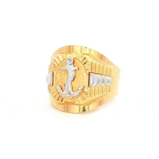 [GOLD437] ANILLO CABALLERO ANCLA 2 OROS 
