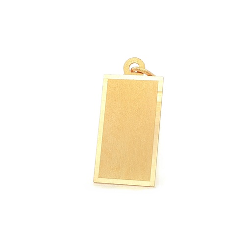 [GOLD445] DIJE PLACA ESMERILADA ORO AMARILLO 