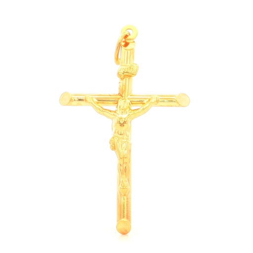 [42PCC0061] DIJE CRUZ CRISTO ORO AMARILLO