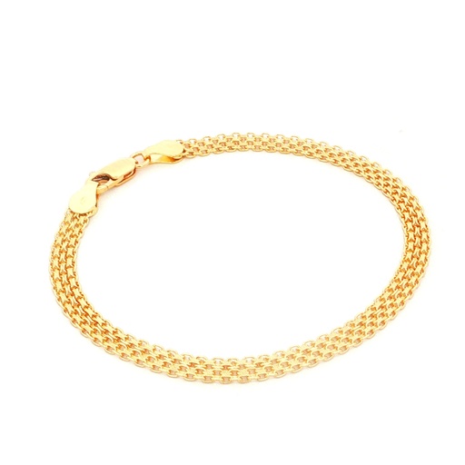 [KKX007400] PULSERA BISMARK DOBLE CARRIL ORO AMARILLO