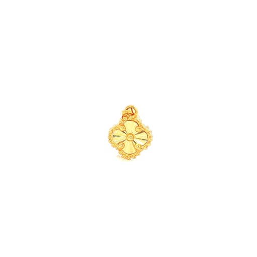 [GOLD482] DIJE TREBOL DIAMANTADO ORO AMARILLO 