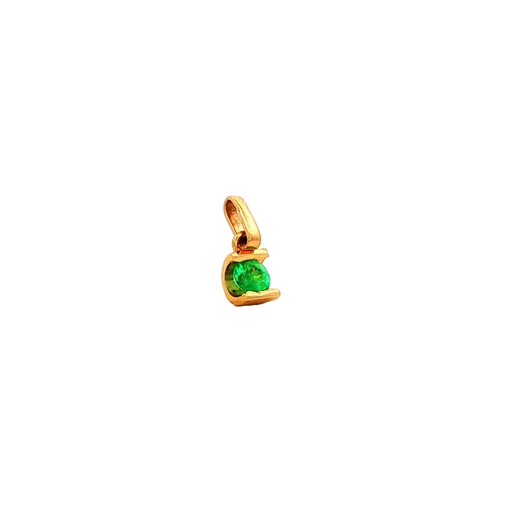 [HA396] DIJE ESMERALDA ORO AMARILLO