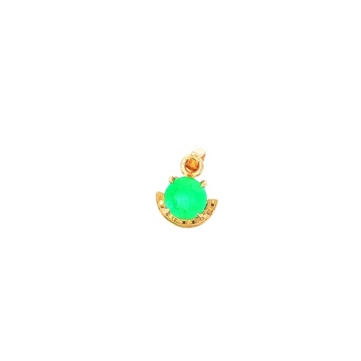 [HA398] DIJE ESMERALDA ORO AMARILLO 