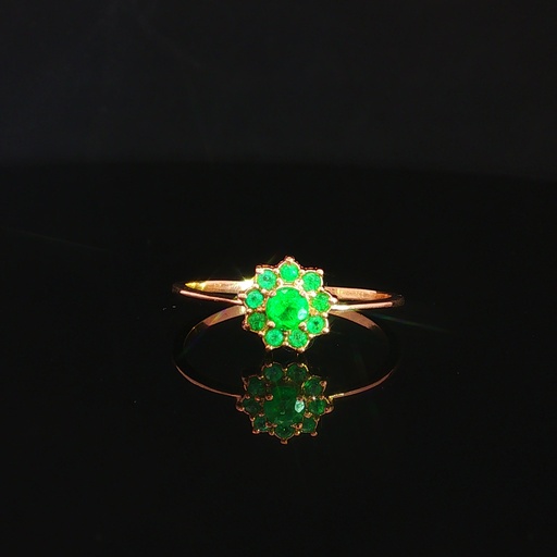 [MY020] ANILLO FUEGO VERDE 1 ORO AMARILLO