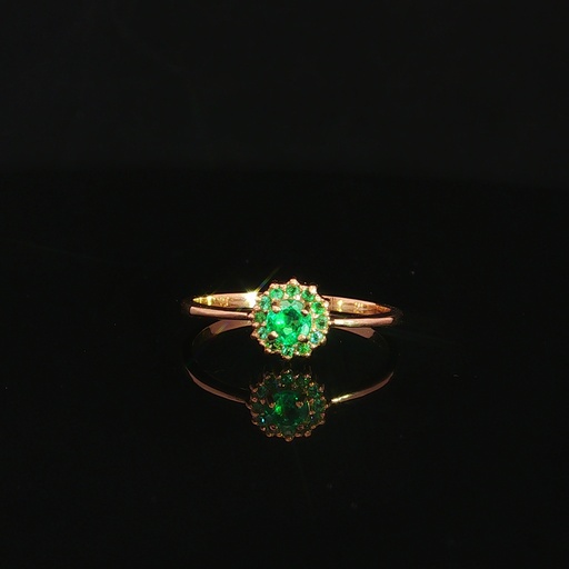 [MY021] ANILLO HALO CLASICO ORO AMARILLO