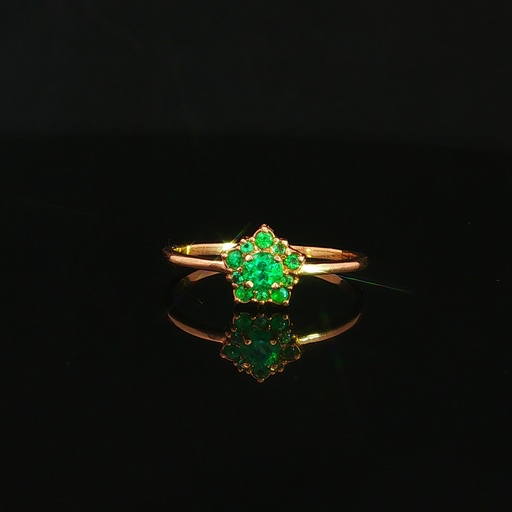 [MY022] ANILLO FUEGO VERDE 2 ORO AMARILLO