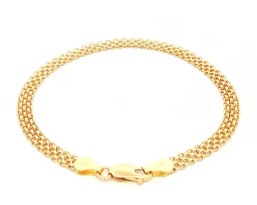 [KKX007400201] PULSERA BISMARK DOBLE CARRIL ORO AMARILLO 
