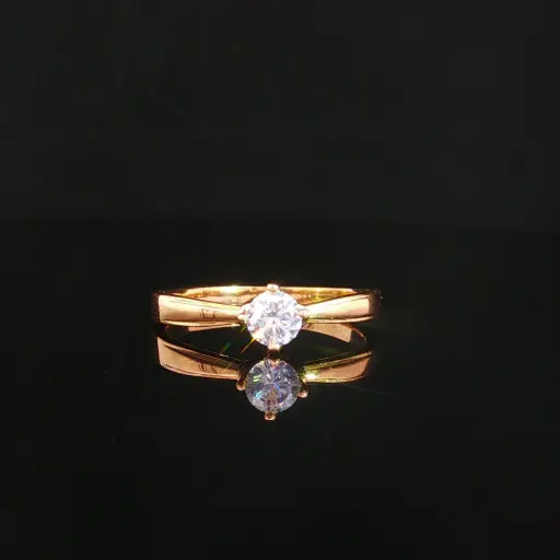 [CM584] ANILLO SOLITARIO 4 UÑAS ORO AMARILLO
