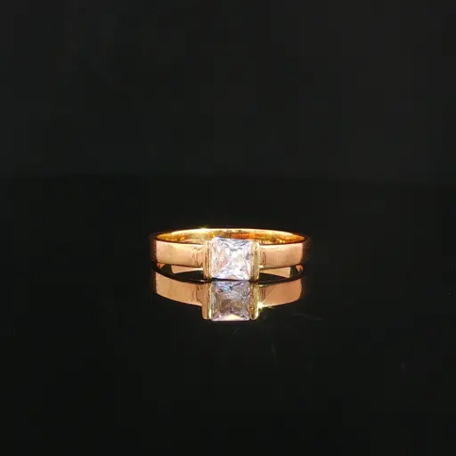[CM587] ANILLO SOLITARIO CUADRADO ORO AMARILLO