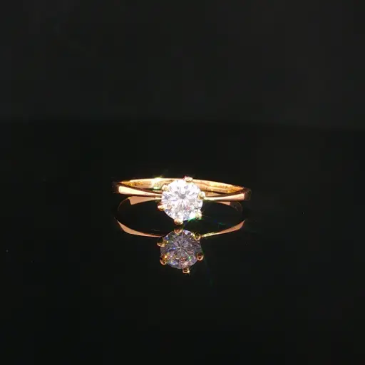 [CM590] ANILLO SOLITARIO 6 UÑAS ORO AMARILLO