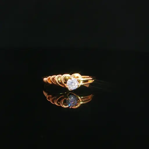 [CM594] ANILLO SOLITARIO CORAZON ORO AMARILLO