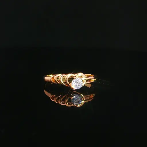 [CM595] ANILLO SOLITARIO CORAZON ORO AMARILLO