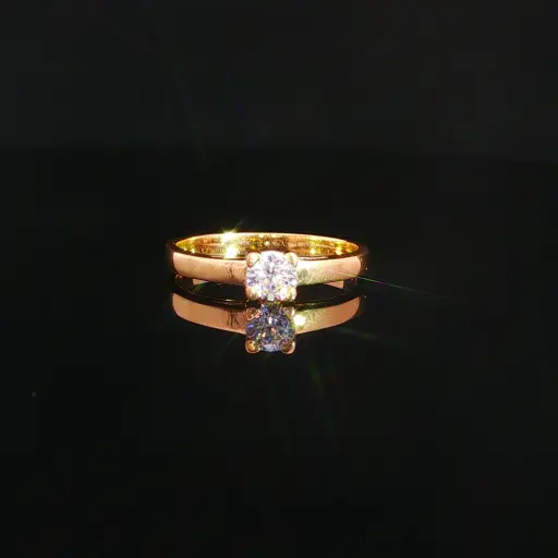 [CM602] ANILLO SOLITARIO 4 UÑAS ORO AMARILLO