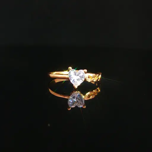 [CM603] ANILLO SOLITARIO ESLABONES ORO AMARILLO