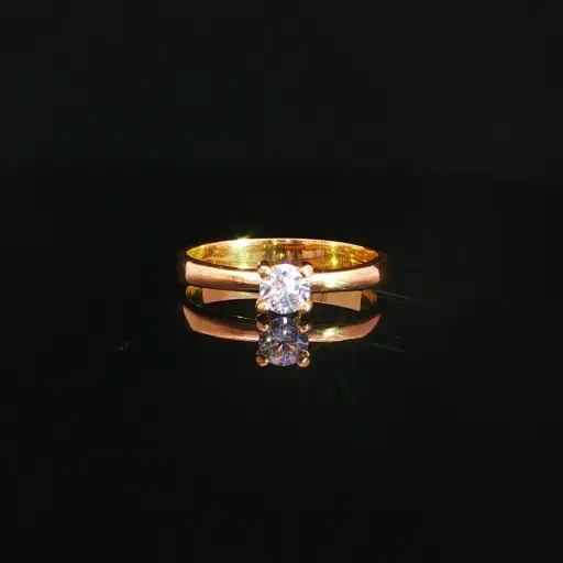 [CM608] ANILLO SOLITARIO 4 UÑAS ORO AMARILLO