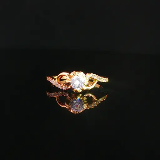[CM612] ANILLO SOLITARIO ONDAS CASTING ORO AMARILLO